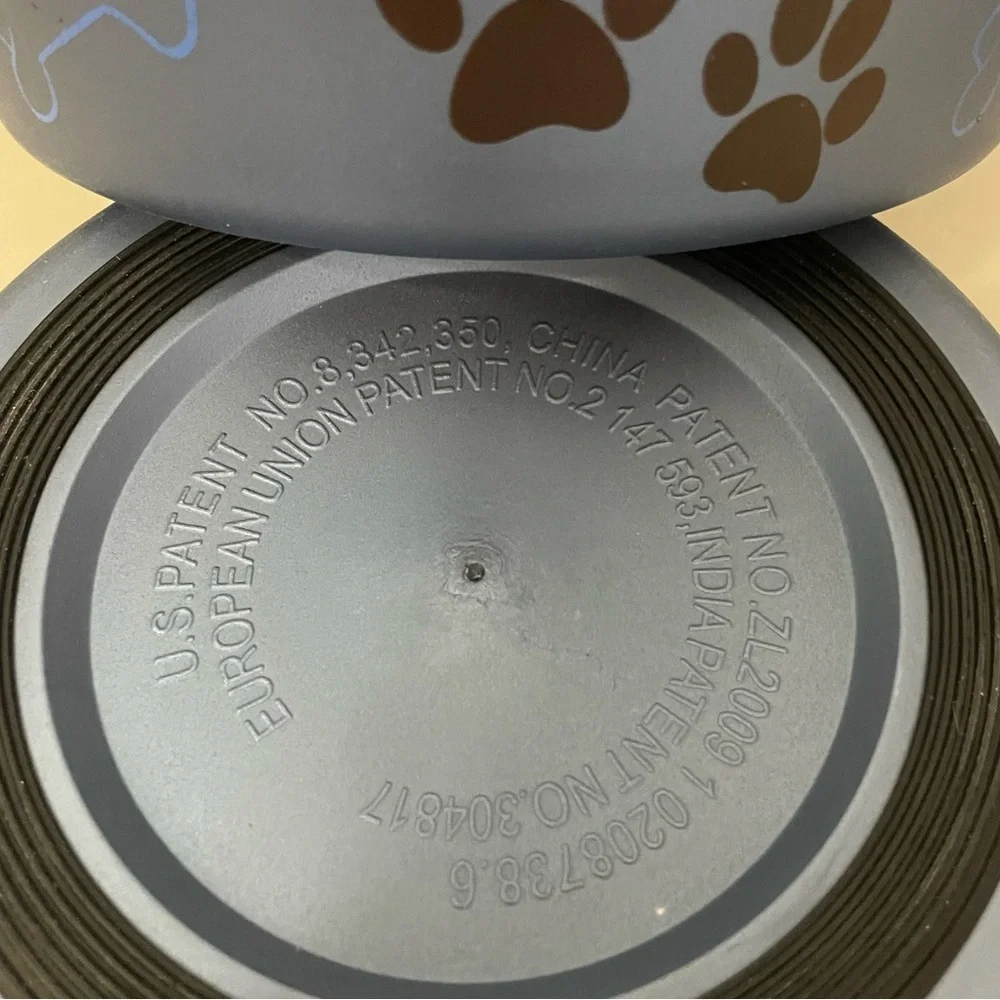 Set of 2 - Loving Pets Blue Dog Bella Bowls with Paw Prints. NWOT